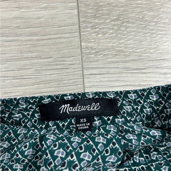 Madewell Silk Memory Green Bandana Floral Blouse - Picture 6 of 11